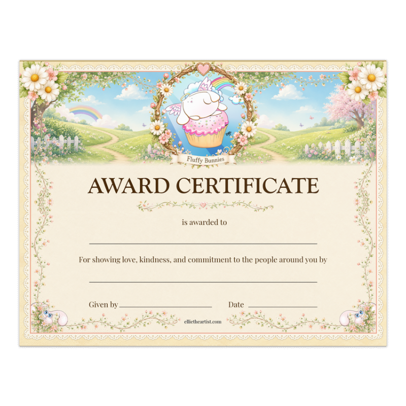 Fluffy Bunnies Reward Certificate Pad | Kids Award Certificates
