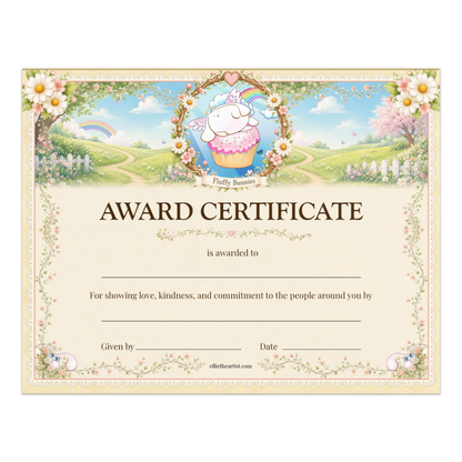 Fluffy Bunnies Reward Certificate Pad | Kids Award Certificates
