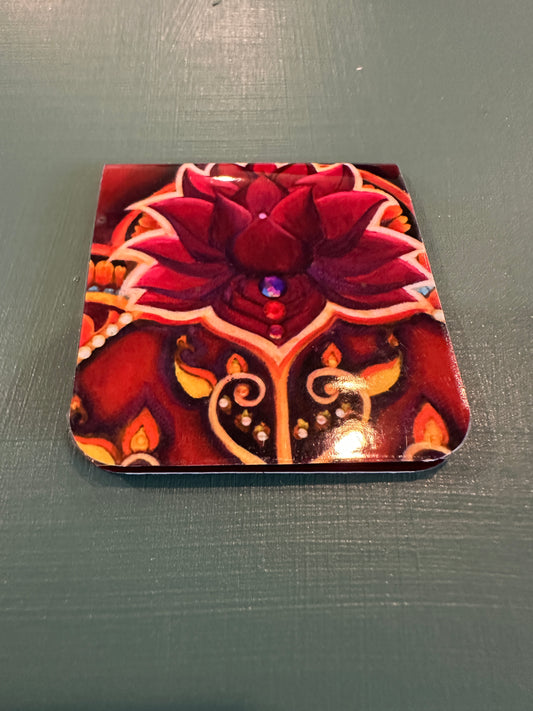MAGNETIC BOOKMARK: 'Fire Mandala' Fine Art Painting