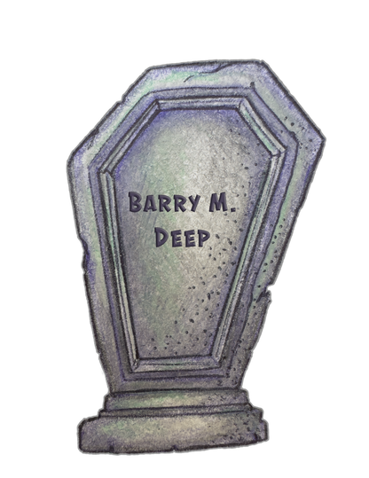STICKER PACK: Haunted Graveyard Ghosts and Tombstones of Barry M. Deep and Al B. Bach | 4-Pack