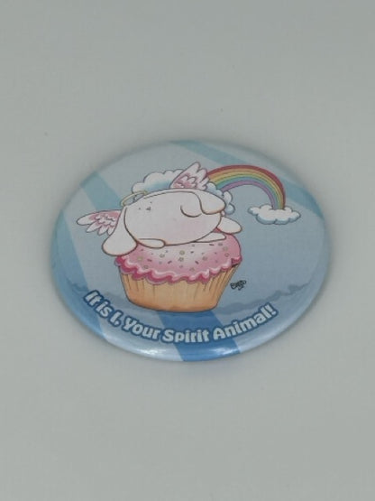 Angel Bunny Round Refrigerator Magnet | Cute Cartoon Character Magnet | 2.25 Inch Fridge Magnet