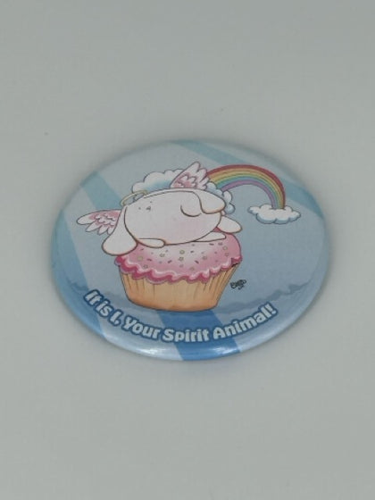 Angel Bunny Round Refrigerator Magnet | Cute Cartoon Character Magnet | 2.25 Inch Fridge Magnet