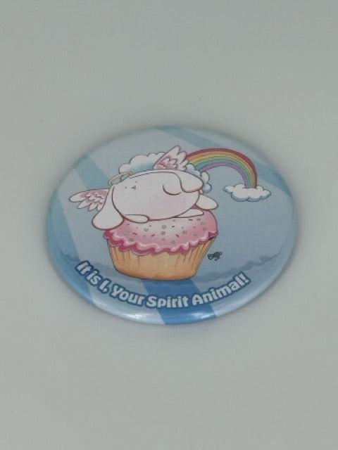 Angel Bunny Round Refrigerator Magnet | Cute Cartoon Character Magnet | 2.25 Inch Fridge Magnet
