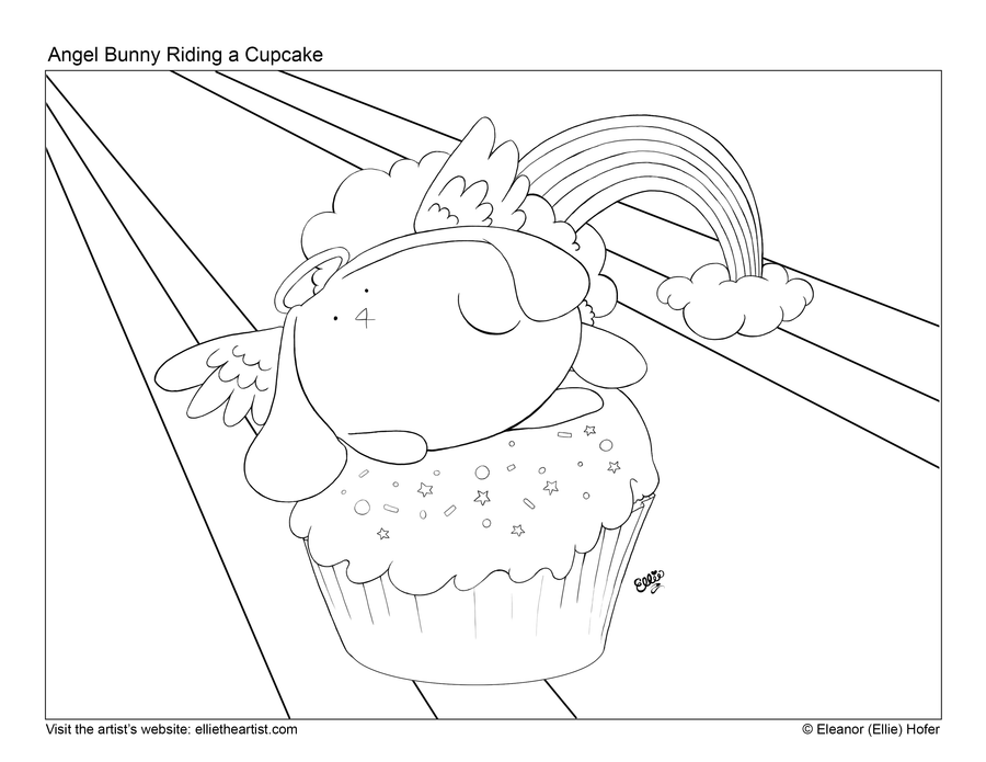 FREE Angel Bunny Coloring Page (Digital Download)