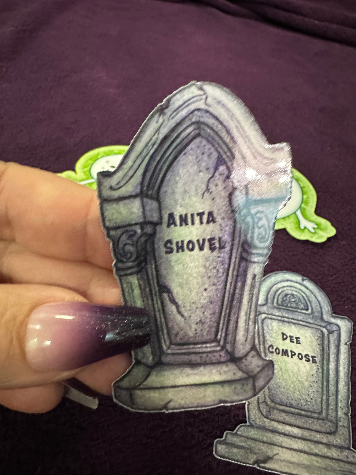 STICKER PACK: Haunted Graveyard Ghosts and Tombstones of Dee Compose and Anita Shovel | 4-Pack
