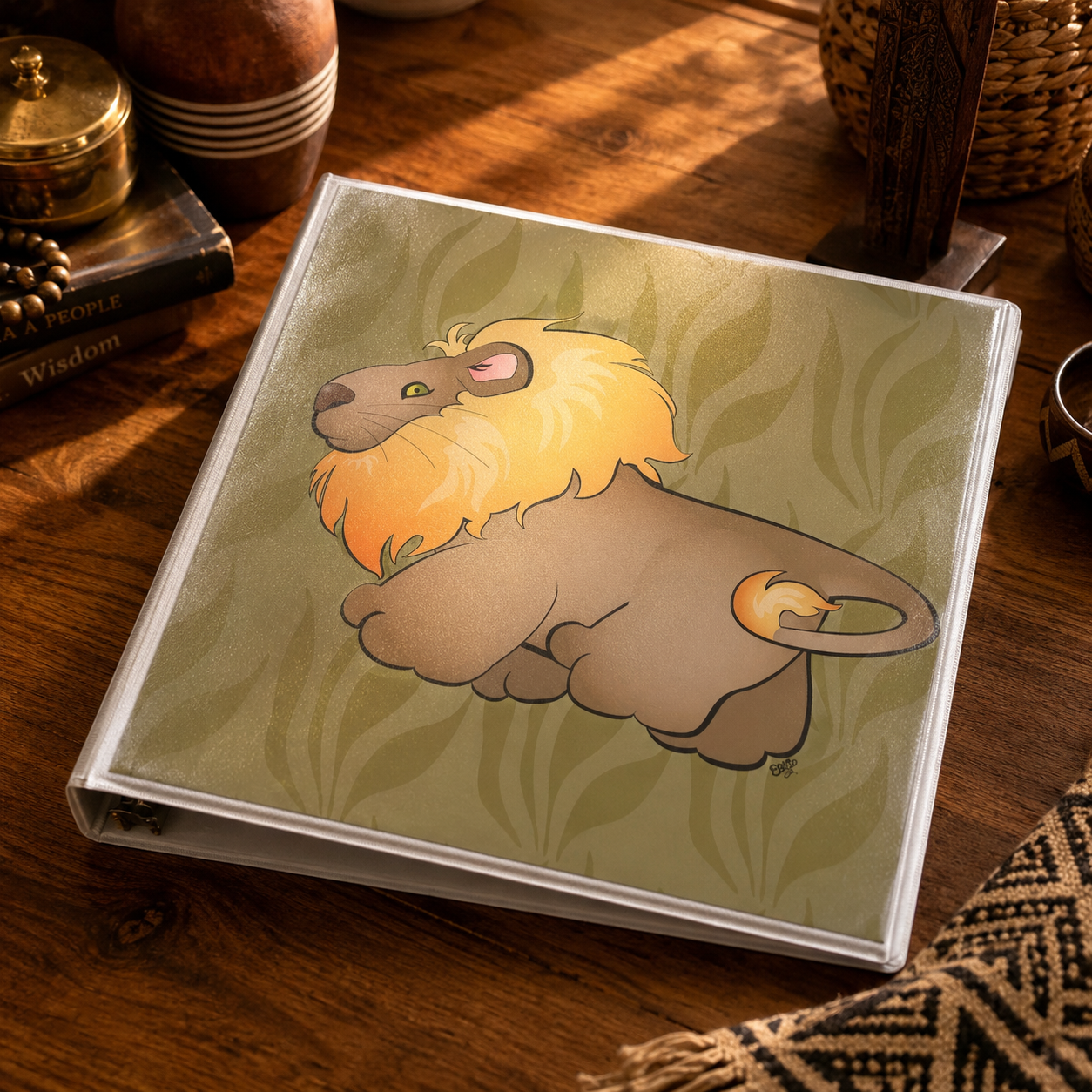 Mr. Lion Wasn’t Expecting You 3-Ring Binder – Cute Safari Animal Cartoon School Binder