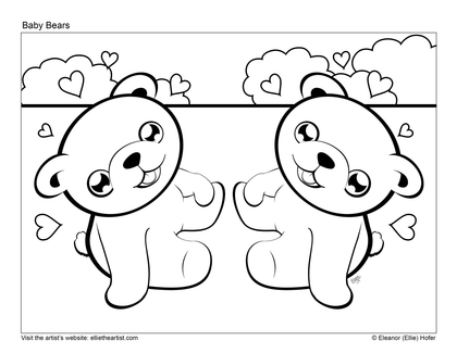 FREE Baby Bears Coloring Page (Digital Download)
