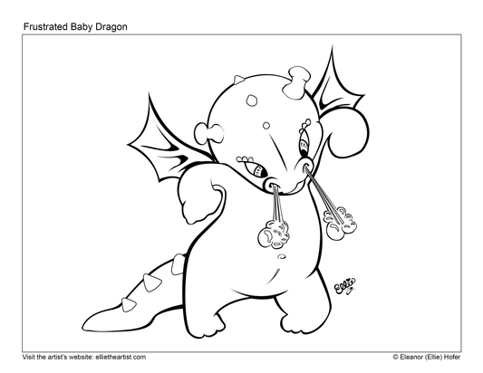 FREE Baby Dragon Coloring Page (Digital Download)
