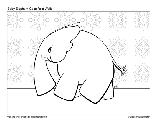 FREE Baby Elephant Coloring Page (Digital Download)