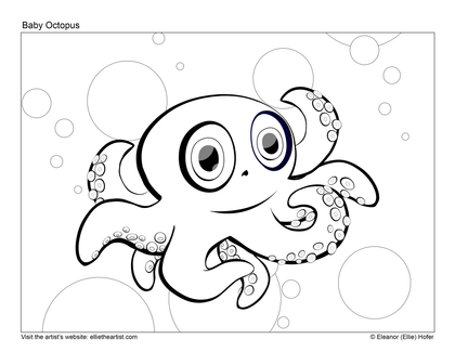 FREE Baby Octopus Coloring Page (Digital Download)