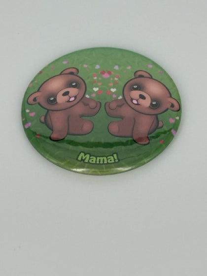 Baby Bears Round Refrigerator Magnet | Cute Cartoon Character Magnet | 2.25 Inch Fridge Magnet