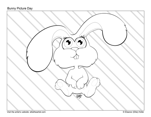 FREE Bunny Picture Day Coloring Page (Digital Download)