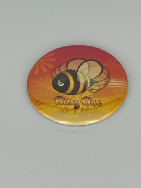Busy Bee Round Refrigerator Magnet | Cute Cartoon Character Magnet | 2.25 Inch Fridge Magnet