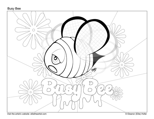 FREE Busy Bee Coloring Page (Digital Download)