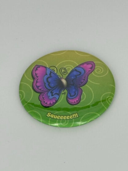Joyful Butterfly Round Refrigerator Magnet | Cute Cartoon Character Magnet | 2.25 Inch Fridge Magnet