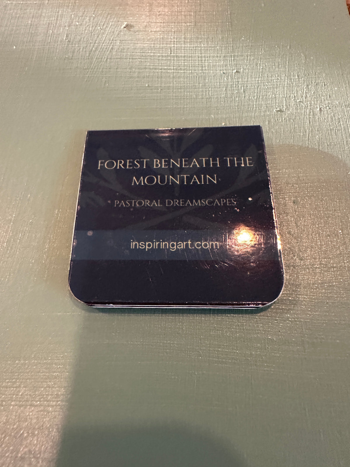 MAGNETIC BOOKMARK: 'Forest Beneath Mountains' Fine Art Painting