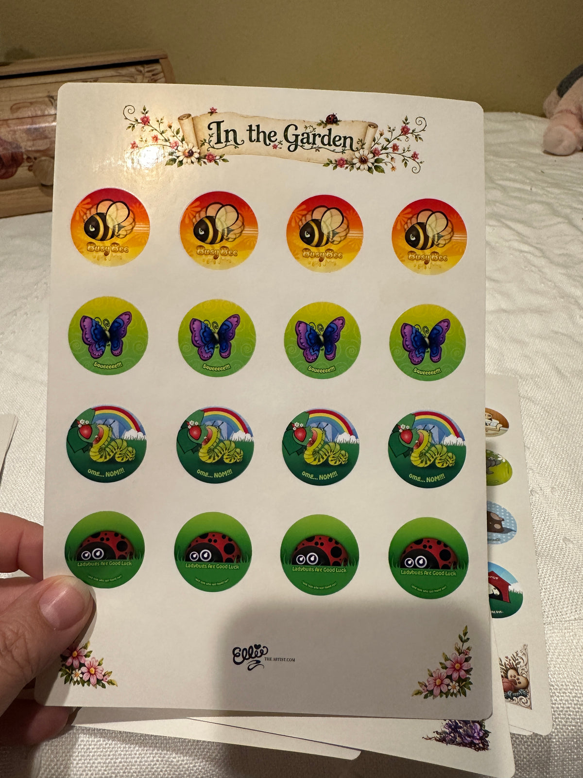 In the Garden Cartoon Sticker Sheet
