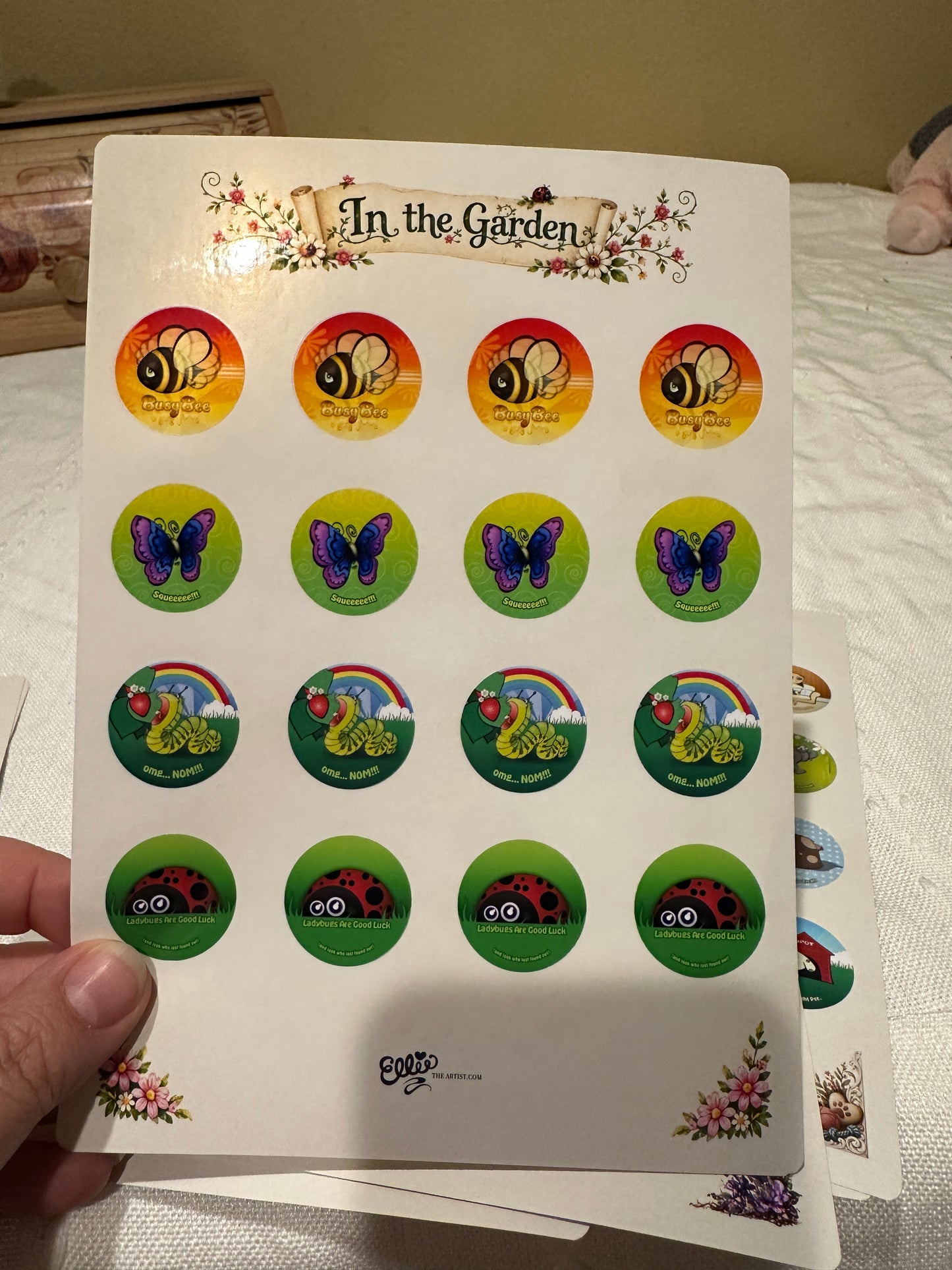 In the Garden Cartoon Sticker Sheet