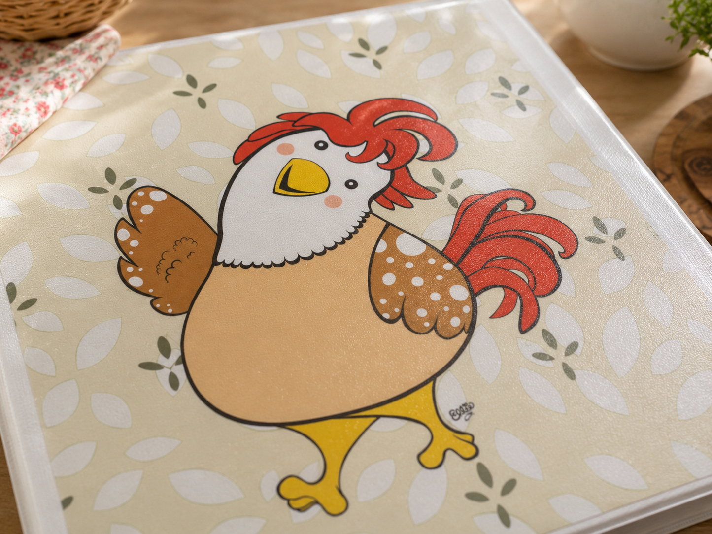 Friendly Chicken 3-Ring Binder – Cute Farmhouse School Binder