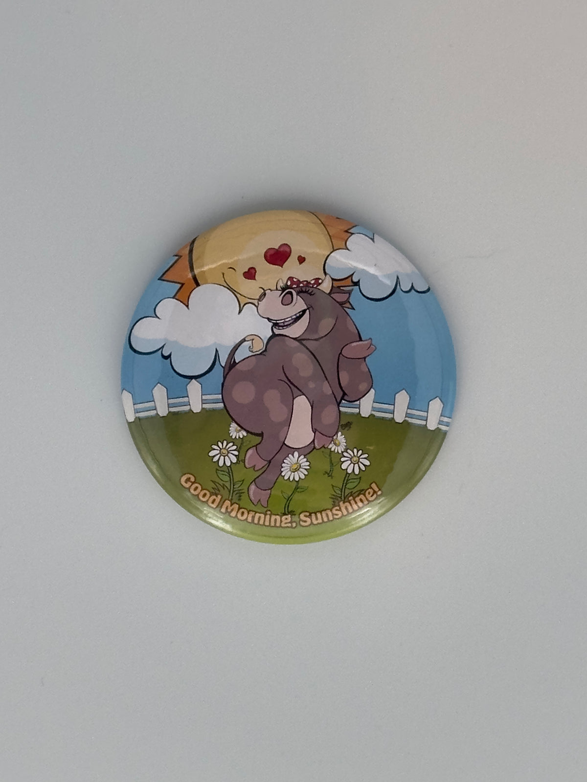 Dancing Cow Round Refrigerator Magnet | Cute Cartoon Character Magnet | 2.25 Inch Fridge Magnet