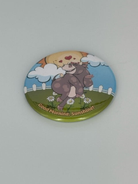 Dancing Cow Round Refrigerator Magnet | Cute Cartoon Character Magnet | 2.25 Inch Fridge Magnet