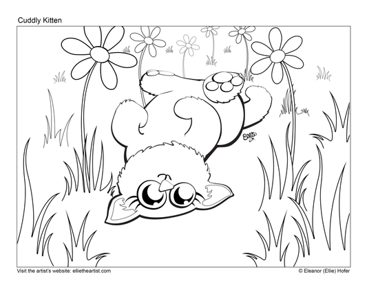 FREE Cuddly Kitten Coloring Page (Digital Download)