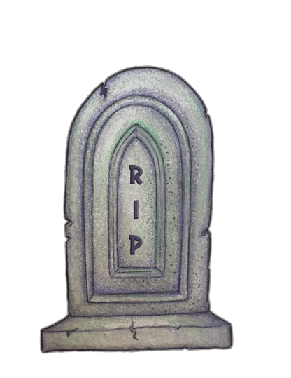 STICKER PACK: Haunted Graveyard Tombstones - 2 each of Unmarked Grave and R.I.P. | 4-Pack