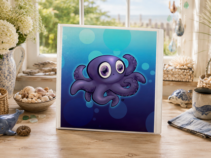 Shy Baby Octopus 3-Ring Binder – Cute Ocean School Binder