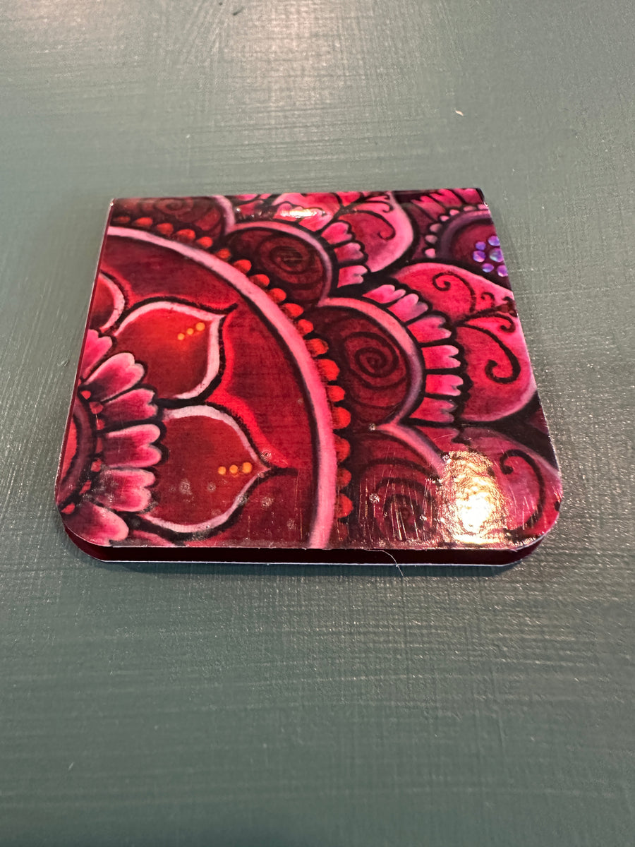 MAGNETIC BOOKMARK: 'Red Mandalas' Fine Art Painting