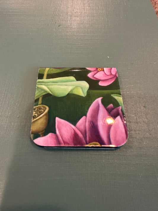 MAGNETIC BOOKMARK: 'Lotus Flowers in the Sun' Fine Art Painting