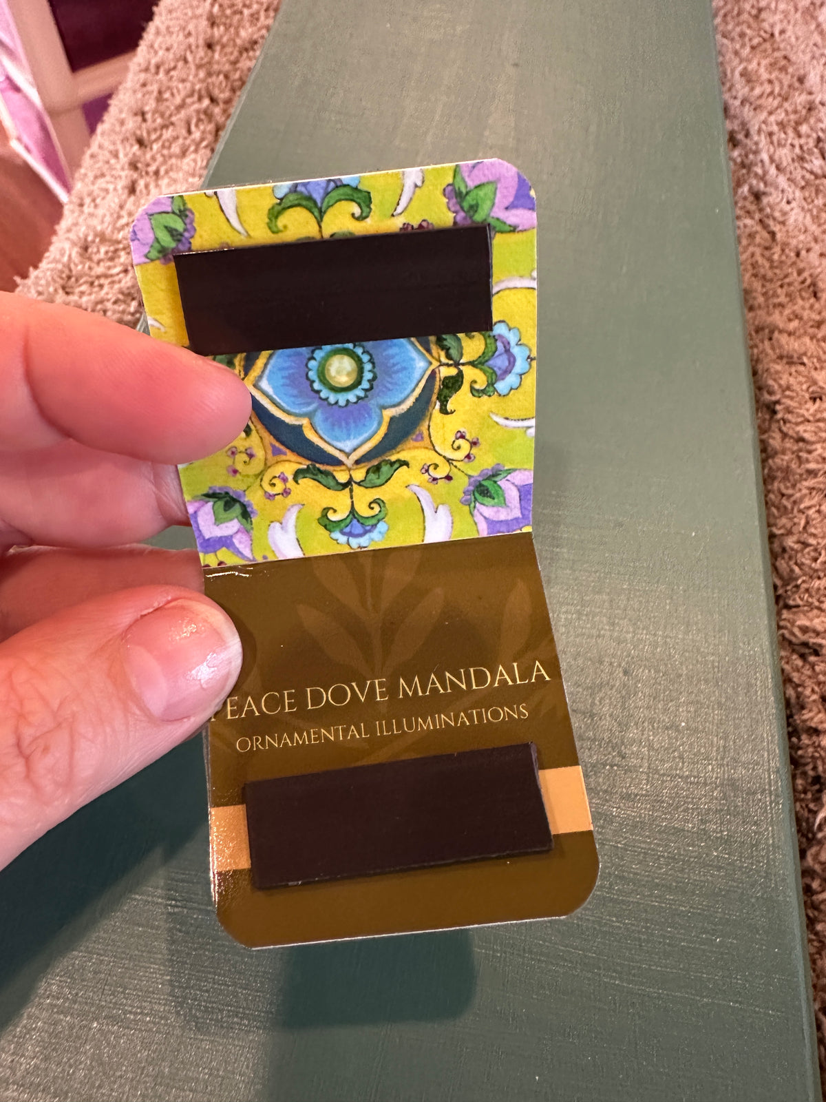 MAGNETIC BOOKMARK: 'Peace Dove Mandala' Fine Art Painting