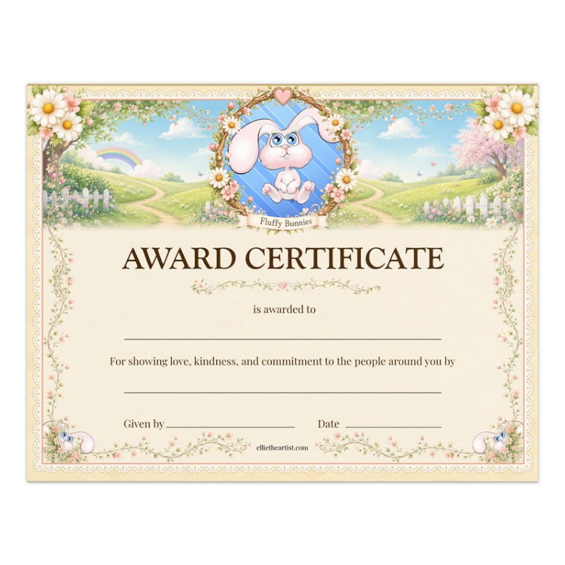 Fluffy Bunnies Reward Certificate Pad | Kids Award Certificates