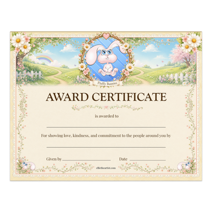 Fluffy Bunnies Reward Certificate Pad | Kids Award Certificates