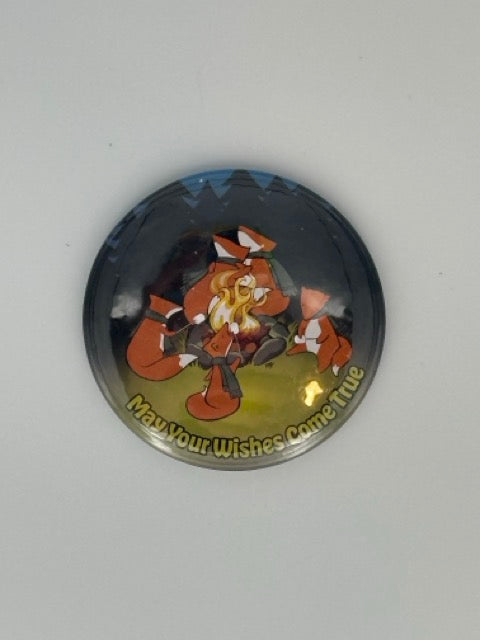 Fox Family Camping Trip Round Refrigerator Magnet | Cute Cartoon Character Magnet | 2.25 Inch Fridge Magnet