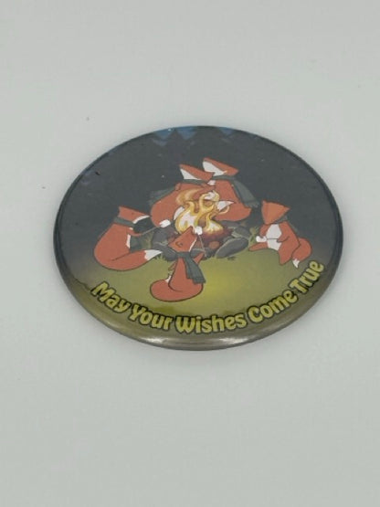 Fox Family Camping Trip Round Refrigerator Magnet | Cute Cartoon Character Magnet | 2.25 Inch Fridge Magnet