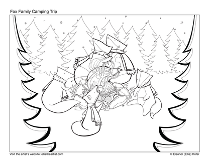 Printable Cartoon Art Coloring Book | 44 Kids Coloring Pages Digital Download