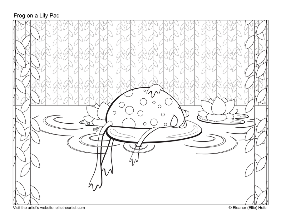 FREE Frog on a Lily Pad Coloring Page (Digital Download)