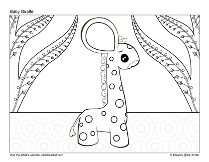 FREE Baby Giraffe Coloring Page (Digital Download)