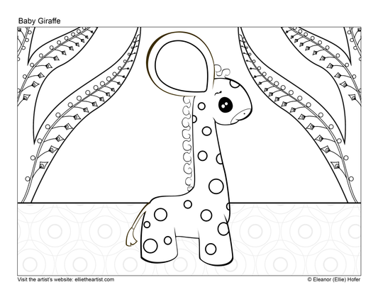 FREE Baby Giraffe Coloring Page (Digital Download)