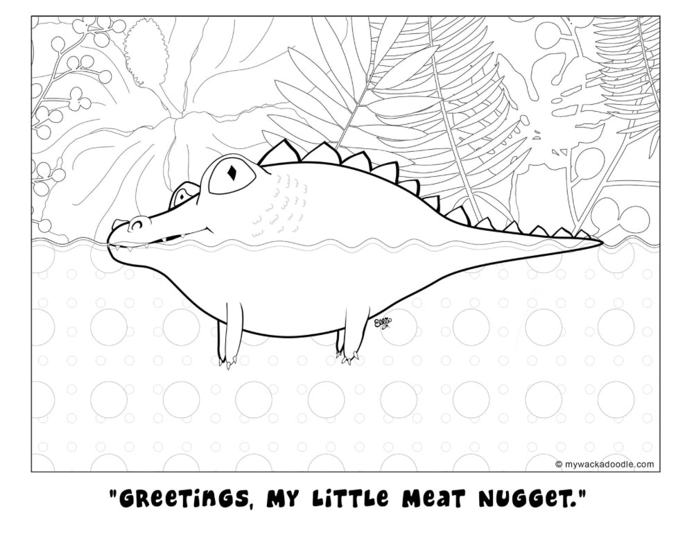 FREE Gator in the Swamp Coloring Page (Digital Download)