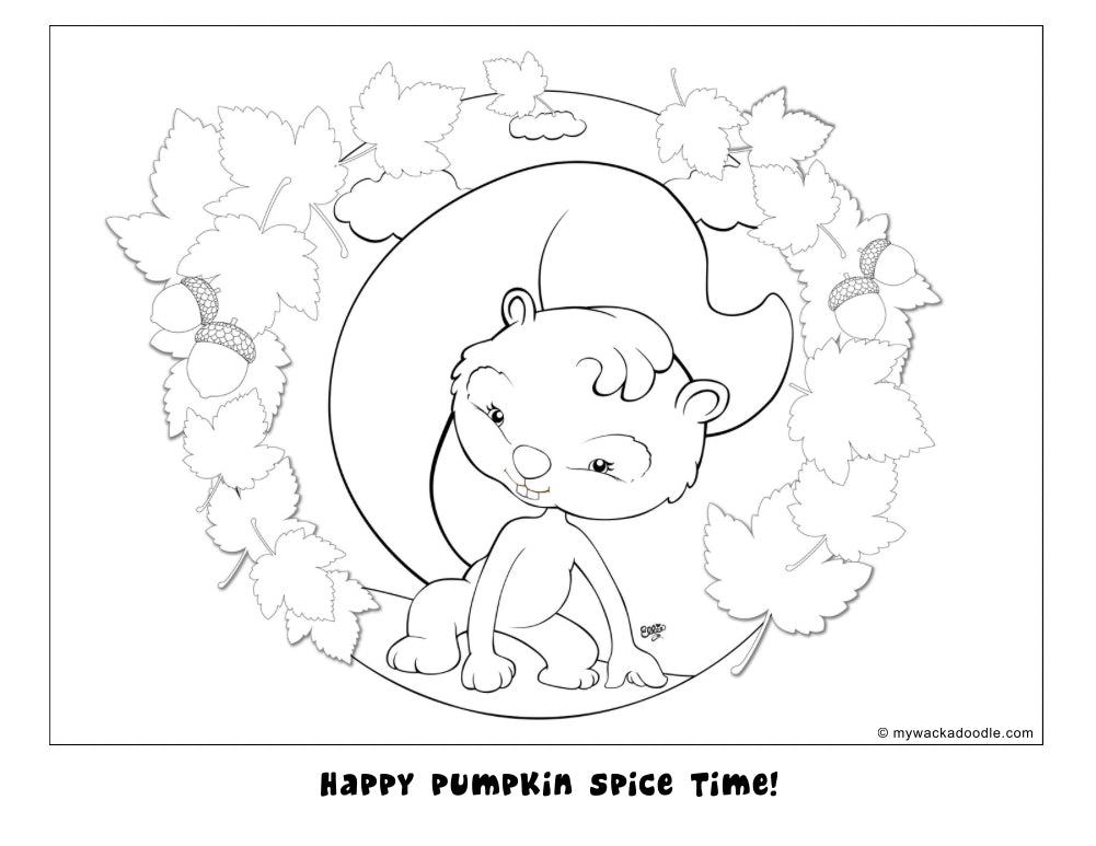 FREE Autumn Squirrel Coloring Page (Digital Download)