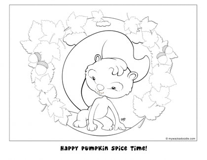 FREE Autumn Squirrel Coloring Page (Digital Download)