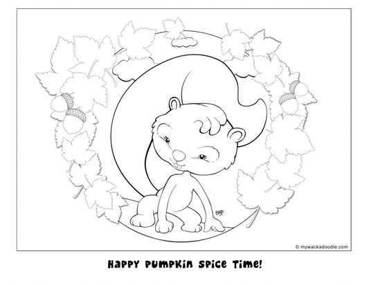FREE Autumn Squirrel Coloring Page (Digital Download)