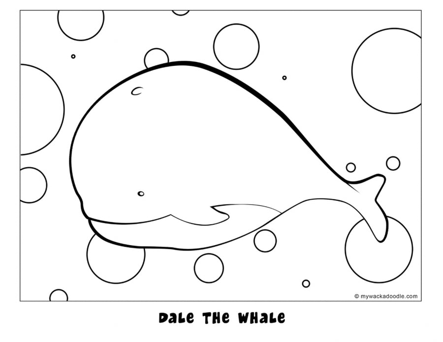 FREE Dale the Whale Coloring Page (Digital Download)