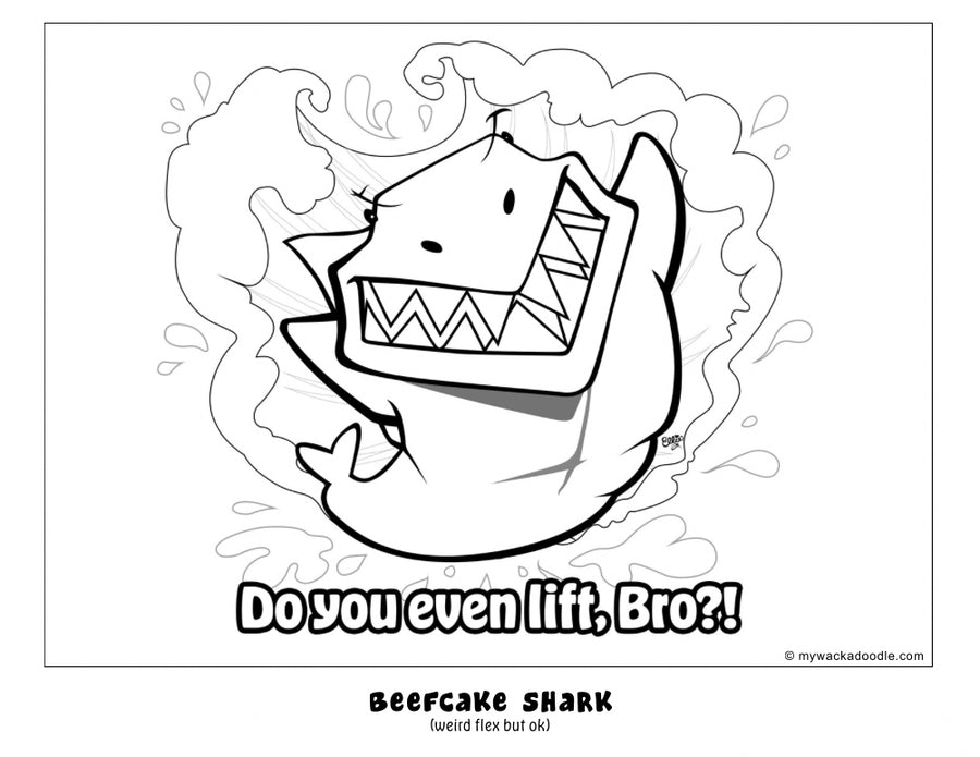 FREE Funny Shark Coloring Page (Digital Download)