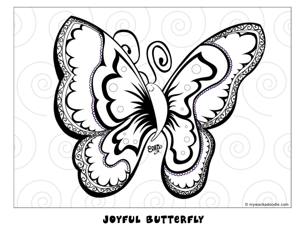 FREE Joyful Butterfly Coloring Page (Digital Download)