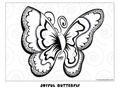 FREE Joyful Butterfly Coloring Page (Digital Download)
