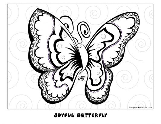 FREE Joyful Butterfly Coloring Page (Digital Download)