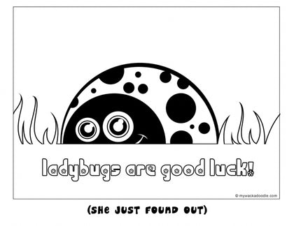 FREE Ladybugs are Good Luck Coloring Page (Digital Download)