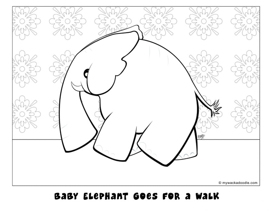 FREE Baby Elephant Coloring Page (Digital Download)
